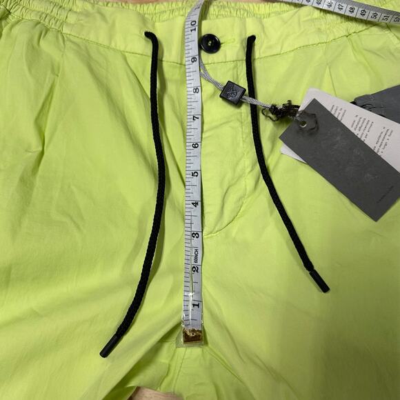 Canali Black Edition NWT Pleated Drawstring Chinos Jogger Size 52 (US 35) Neon - Picture 11 of 12